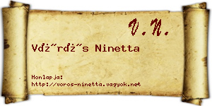 Vörös Ninetta névjegykártya
