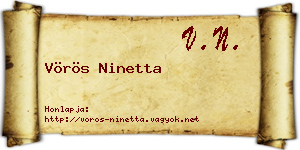 Vörös Ninetta névjegykártya
