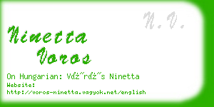 ninetta voros business card